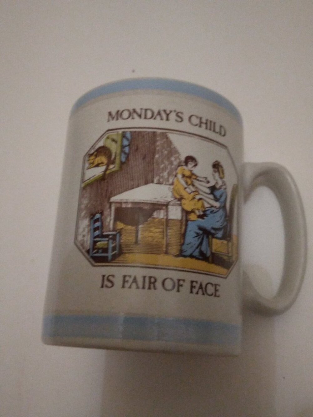 Vintage Monday's Child Mug